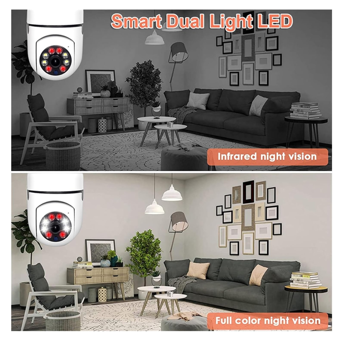 Miniatura 4 de Camara bombillo de seguridad 360° girato